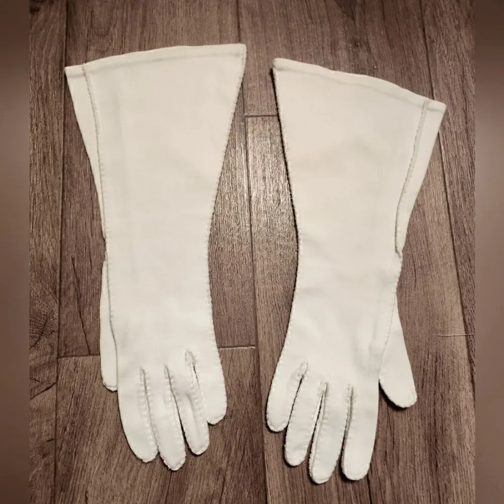 Vintage Wear Right Doubleplex Suede Gloves Ivory Size 6.5